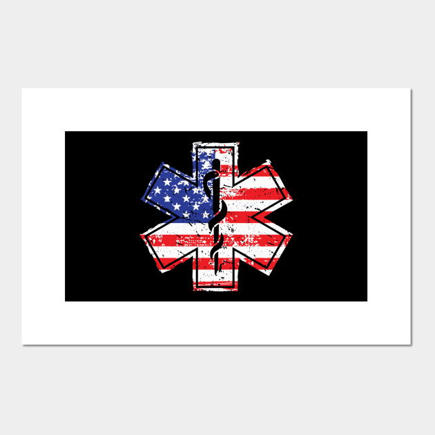 EMT American Flag Paramedic Medical Star Paramedic Posters and Art Prints TeePublic